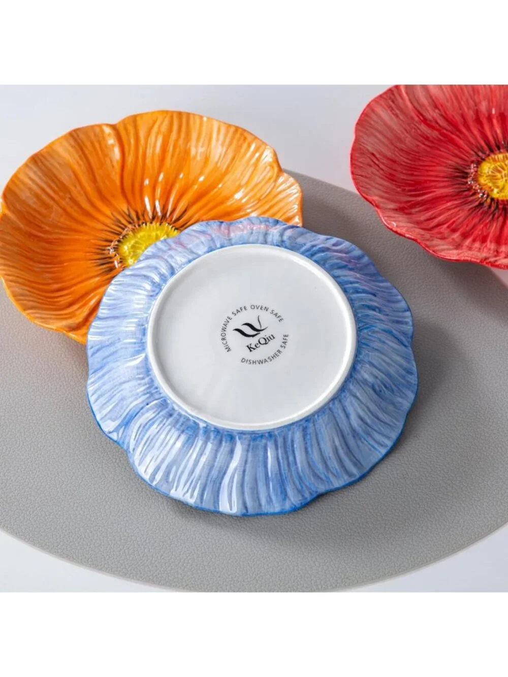 Set of 3 Decorative 8-Inch Ceramic Salad Plates - Stylish Home Dining Essentials